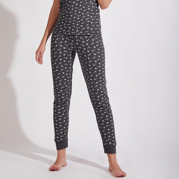 Crew Neck  Soft Gray White Fit Pj Set Sz - Picture 3 of 7